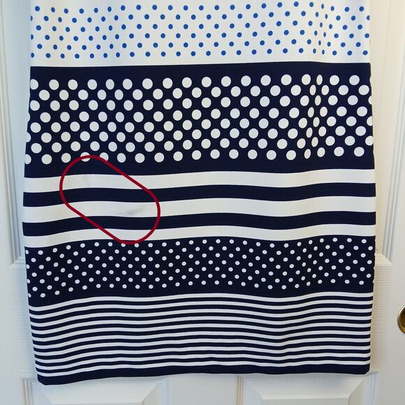 Banana Republic Stripe and Dot Shift Dress XS retro keyhole navy white boat neck - Picture 3 of 16